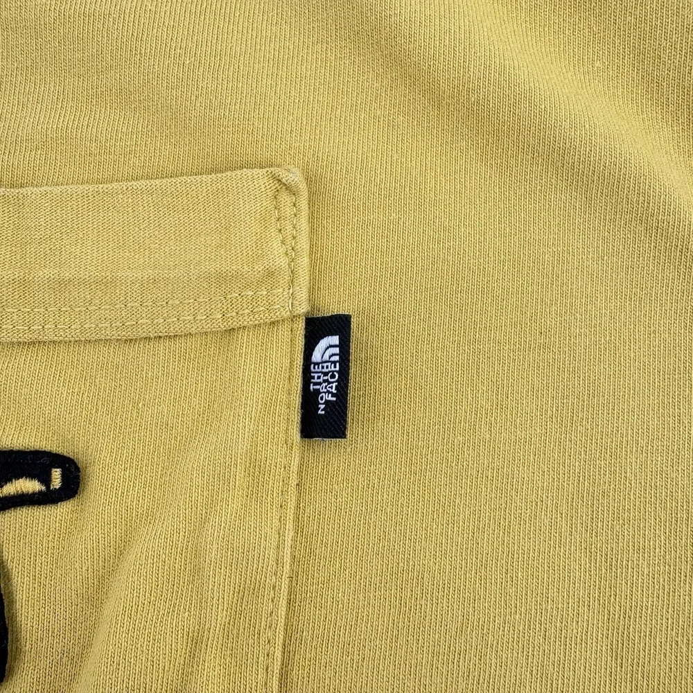 The North Face Yellow T-Shirt Hike-ware, Street-ware W Embroidered Emblem Size M
